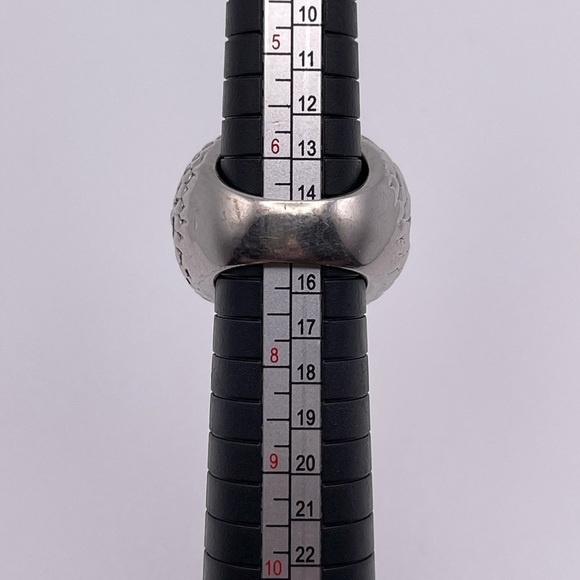 Rhodium Plated Snakeskin Chunky Ring - Size 7 - Picture 8 of 8